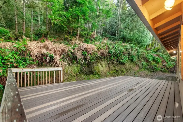 Feel the vibrance of the forest as you enjoy the privacy of your large Deck. Feel the vibrance of the forest as you enjoy the privacy of your large Deck.