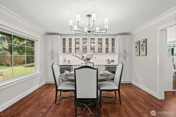 With two built-in mini fridges and amble storage for all of your entertaining items