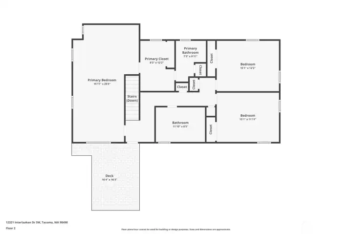 Floor plan for second story