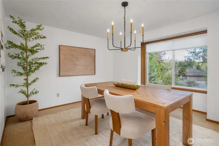 Dine while overlooking the front yard