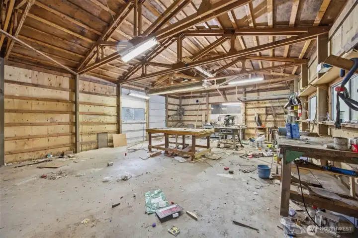 The shop is currently being cleared out, but is in good shape.