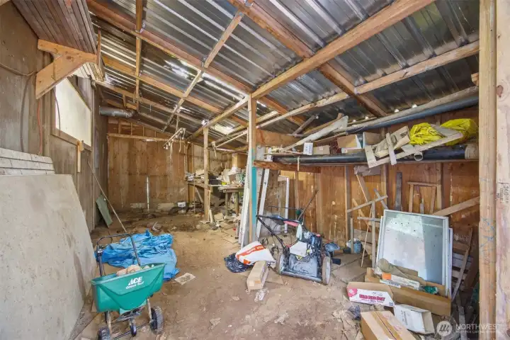This is the garden/tool storage area off the rear of the work shop.