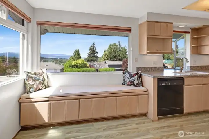 Enjoy your view from your kitchen window seat. Enjoy your view from your kitchen window seat.