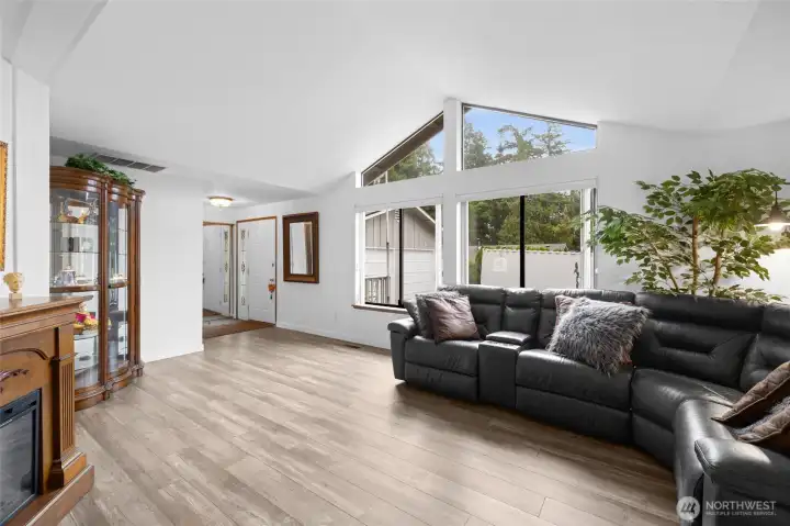 Entrance opens up to a light and bright living room Entrance opens up to a light and bright living room