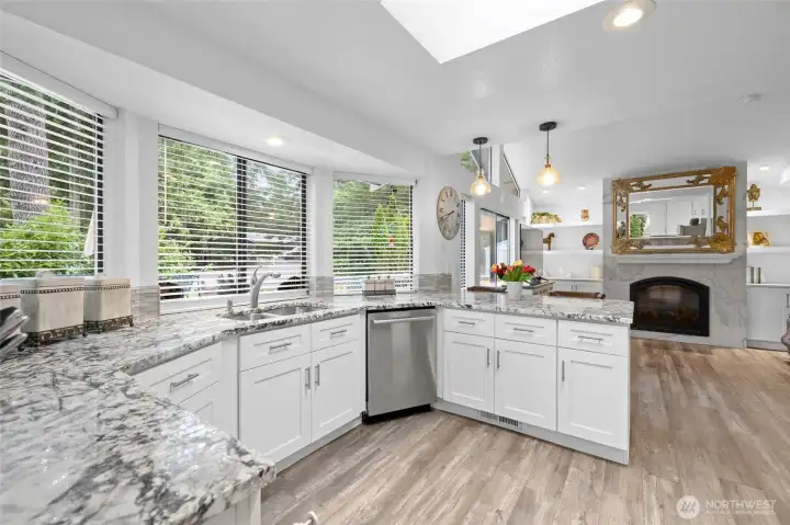 The dining room opens into the spacious and beautiful kitchen The dining room opens into the spacious and beautiful kitchen