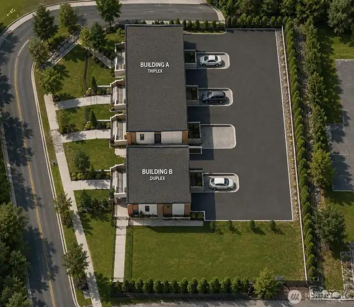 Site Plan- Renderings are conceptual and for marketing purposes only. All dimensions and square footage on floor plans are approximate. Actual layout may vary.