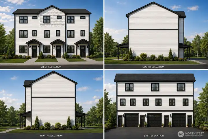 Triplex Exterior - Renderings are conceptual and for marketing purposes only. All dimensions and square footage on floor plans are approximate. Actual layout may vary.