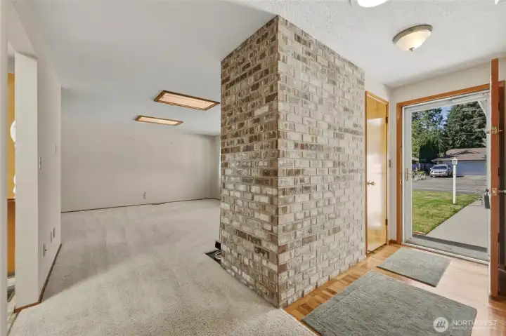 An inviting entry opens to spacious living areas.