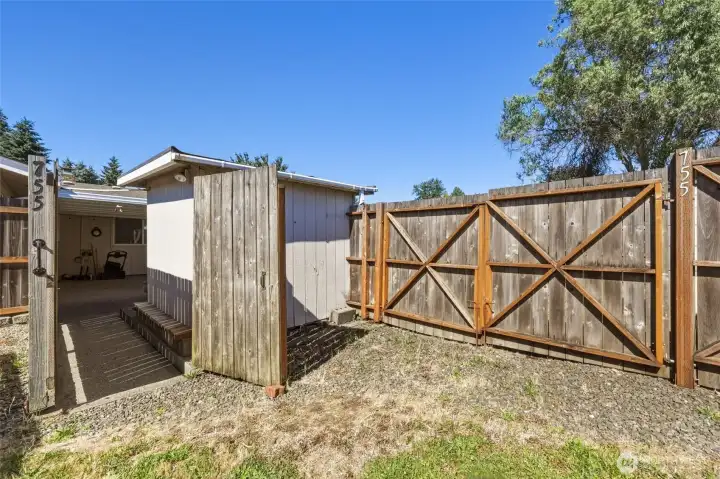 Double gates with alley access