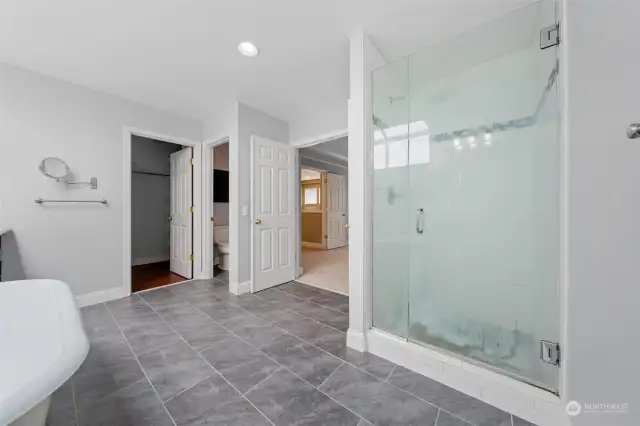 Large walk - in shower.