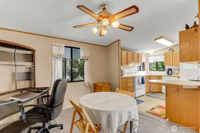 Dining Area with Room for a corner desk!