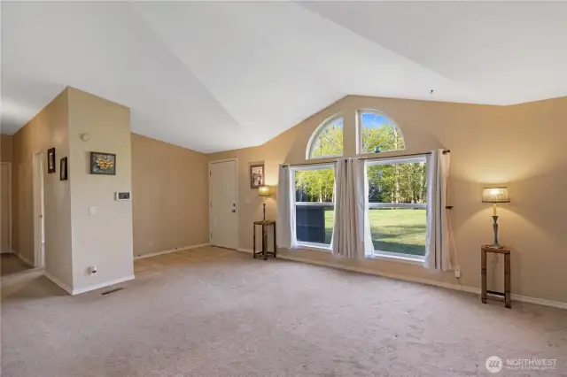 Large living room greets you upon entry