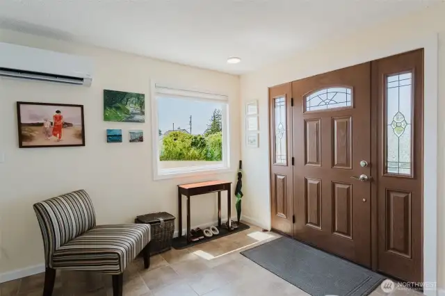 Entry into a flex space currently used as a family room