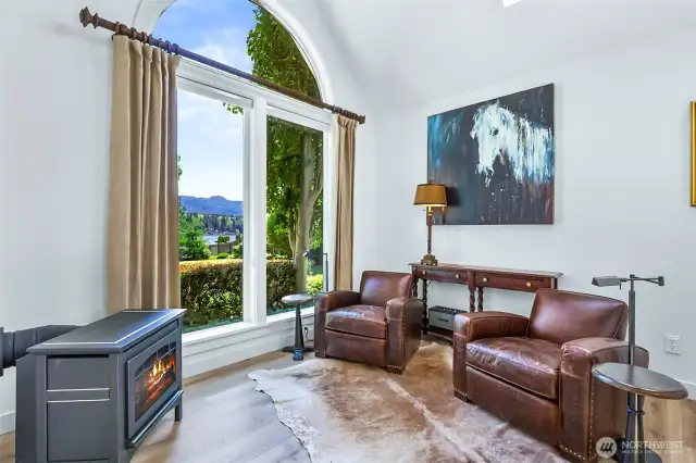 gas fireplace in cottage