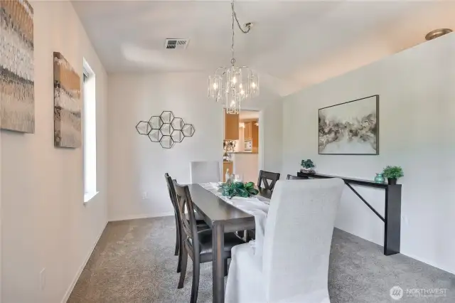 Dining Room is spacious enough for any size table.