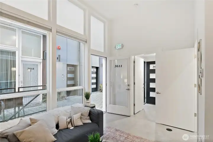 Commercial work-live space with adjoining interior door and separate exterior entrance makes for a perfect office to meet clients, patients, colleagues. It could also make a great rentable space, with it's own ADA bathroom