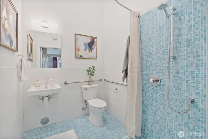 ADA bathroom in commercial work-live space