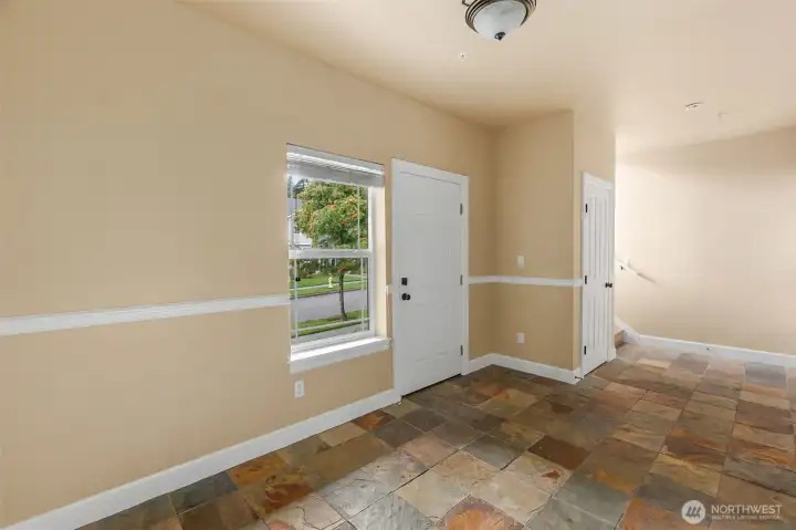 Entry room is large and could easily be used for a variety of purposes.  Home office?  Den?  TV/Gaming room?  You decide!