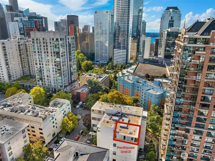 Penthouse unit D at the northeast corner of the Talisman