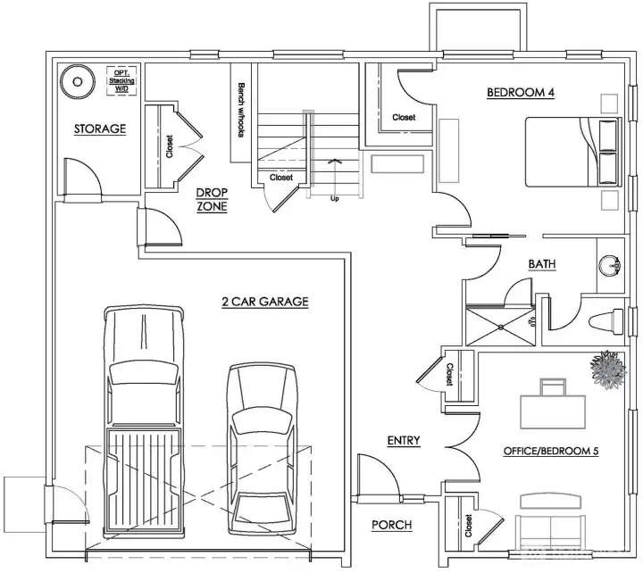 Lower level floor plan.