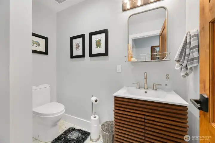 Powder room added on the main level for your guests to enjoy.
