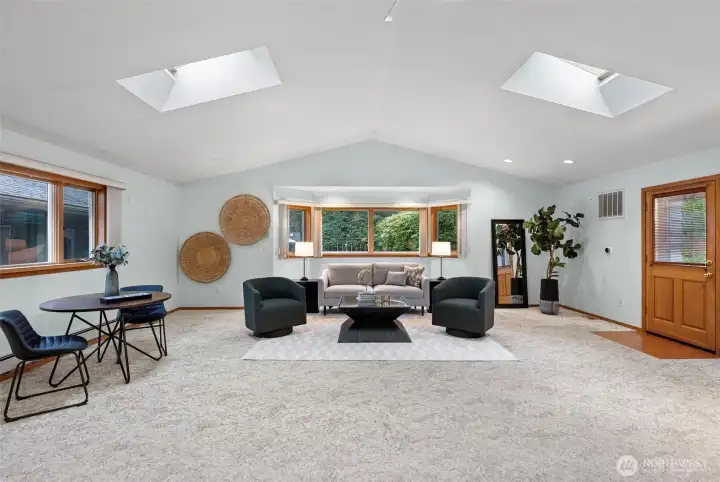 Gigantic family room with vaulted ceilings!