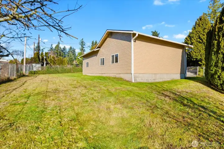Fully fenced back yard
