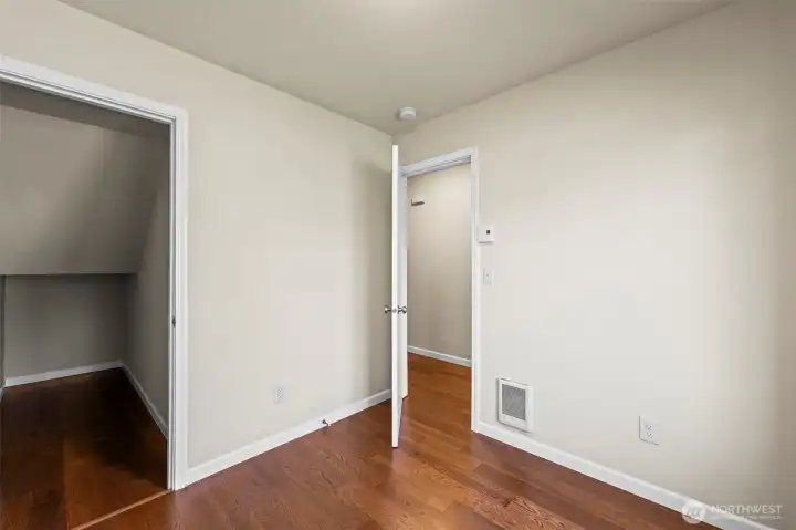 With ample storage in this large closet