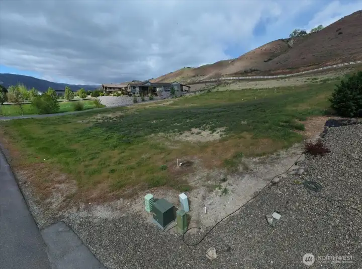 Utilities on corner of the lot