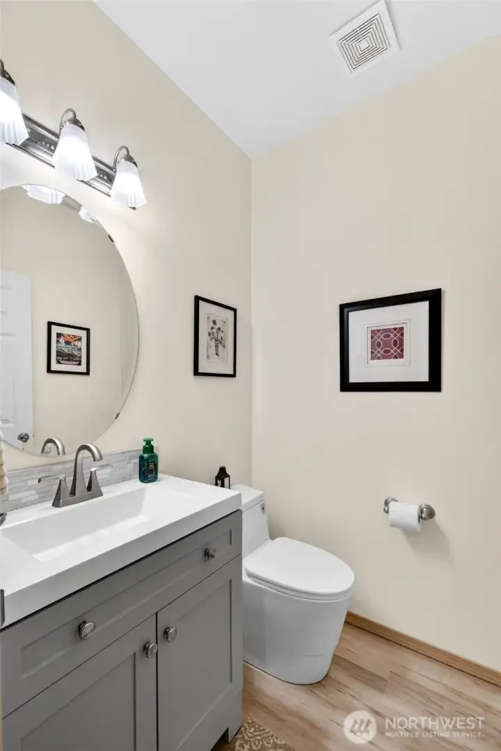 The main level .5 bath has been completely updated