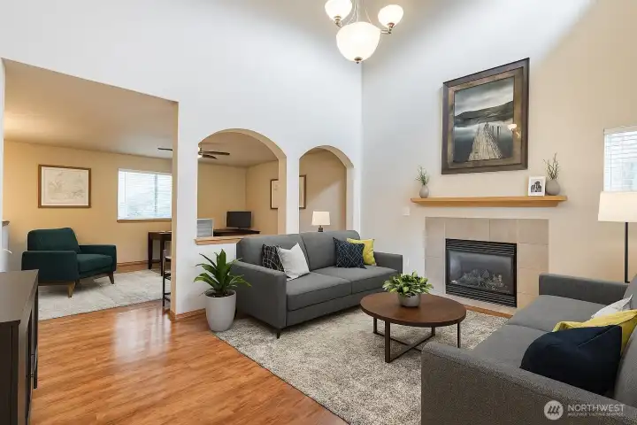 Virtually Staged Formal Living Room