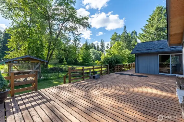 Wrap around deck facing gardens