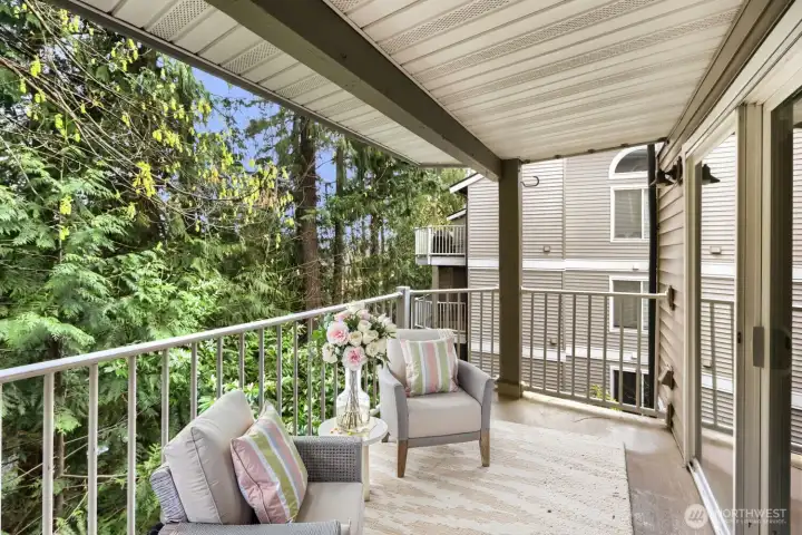 Virtually staged private deck Virtually staged private deck