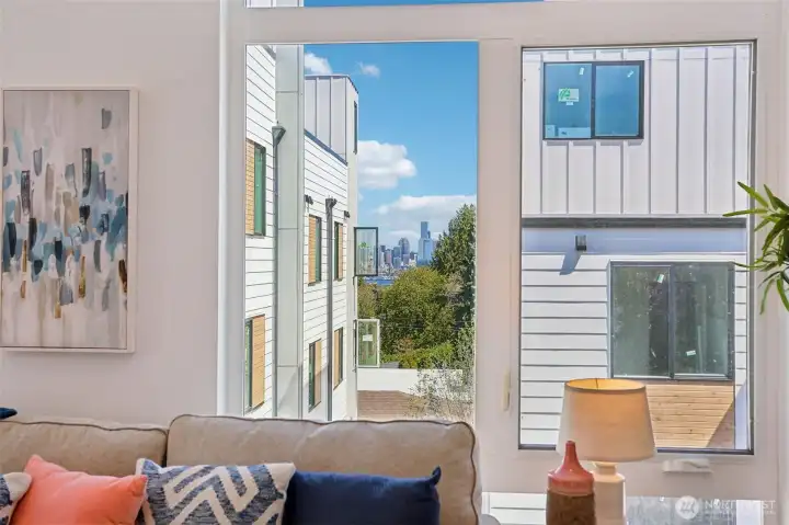 This view of the ever changing Seattle skyline and Great Wheel is from the living room. It's even better from the rooftop deck! This view of the ever changing Seattle skyline and Great Wheel is from the living room. It's even better from the rooftop deck!
