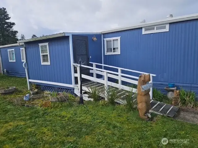 Ramp for accessible entry.