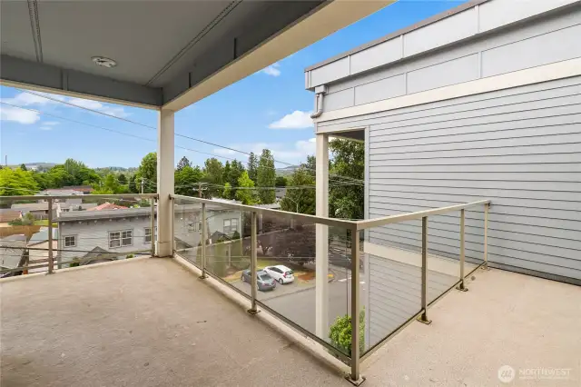 Very private deck and entrance to this 3rd floor unit