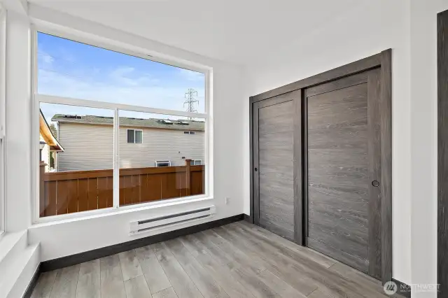 Bedroom with walk-in closet.