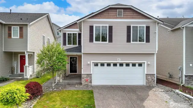 Welcome to Adlers Cove! This spacious residence offers four bedrooms, an open-concept layout, and a spacious gourmet kitchen ideal for both relaxed living and seamless entertaining. The massive primary suite serves as a private retreat, featuring a 5 piece ensuite and a generous walk-in closet. Step outside to enjoy a fully fenced backyard with a large patio—perfect for hosting summer gatherings or enjoying peaceful moments outdoors. Situated on a quiet cul de sac, looking out to a peaceful retention pond and in close proximity to scenic walking trails and everyday amenities. With easy access to schools, shopping, dining, parks, and Lake Sawyer just minutes away, this home combines comfort, style, and convenience in one exceptional package.
