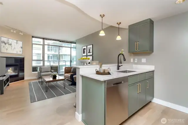 Kitchen- Image is virtually staged.