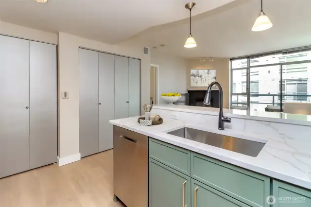 Kitchen - Image is virtually staged.