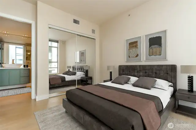 Primary Suite- Image is virtually staged.