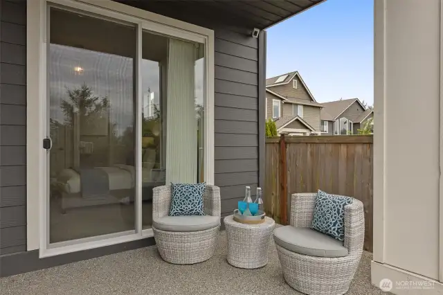 the beautiful patio.