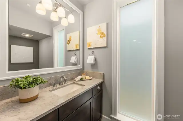 Main level powder room