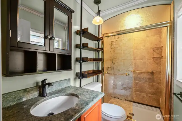 Primary bathroom with walk in shower.