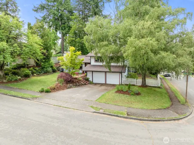 Secluded corner lot.