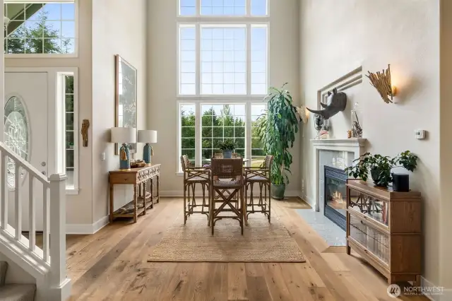 Living, dining, or...? We had just emptied the furniture from this space to redesign it as a library, when we unexpectedly bought another property. This is just staged with some furniture so that it is not empty