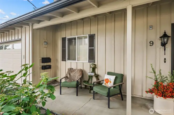 quaint covered front porch