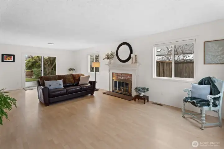 more formal living room with fireplace