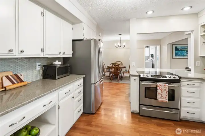 storage no a problem in this heart of the home kitchen