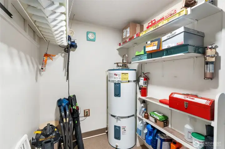 bonus storage room off of garage- accessed from rear yard or from inside garage